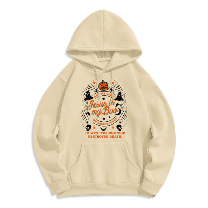 Christianartworkshop Jesus is My Boo with Holy Ghost Style Fleece Lined Polyester Hoodie - Beige - 2XL - image 8
