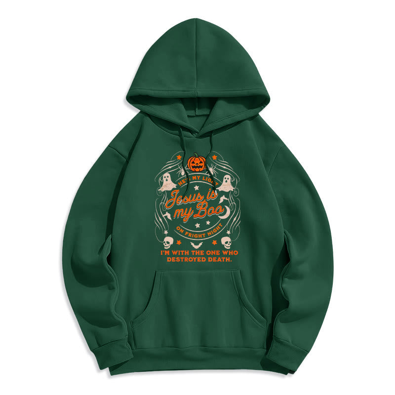 Christianartworkshop Jesus is My Boo with Holy Ghost Style Fleece Lined Polyester Hoodie - Green - 2XL - image 6