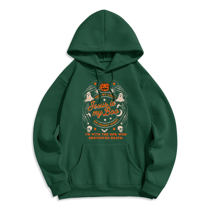 Christianartworkshop Jesus is My Boo with Holy Ghost Style Fleece Lined Polyester Hoodie - Green - 2XL - image 6