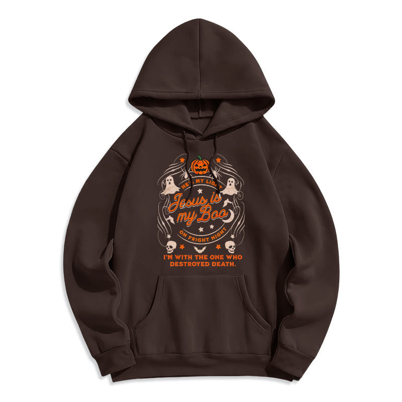 Christianartworkshop Jesus is My Boo with Holy Ghost Style Fleece Lined Polyester Hoodie - Brown - 2XL - image 4