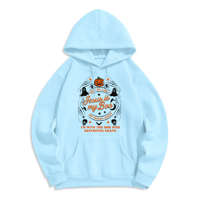 Christianartworkshop Jesus is My Boo with Holy Ghost Style Fleece Lined Polyester Hoodie - Blue - 2XL - image 9