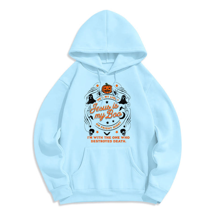 Christianartworkshop Jesus is My Boo with Holy Ghost Style Fleece Lined Polyester Hoodie - Blue - 2XL - image 9