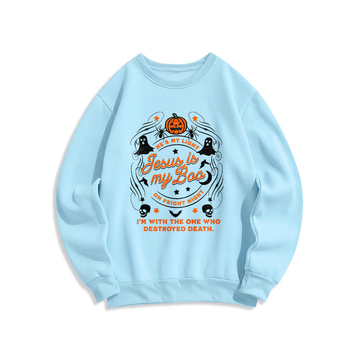 Christianartworkshop Jesus is My Boo with Holy Ghost Style Fleece Lined Polyester Sweatshirt - Blue - 2XL - image 4