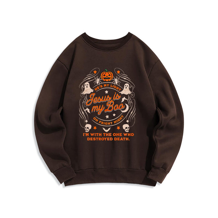 Christianartworkshop Jesus is My Boo with Holy Ghost Style Fleece Lined Polyester Sweatshirt - Brown - 2XL - image 7