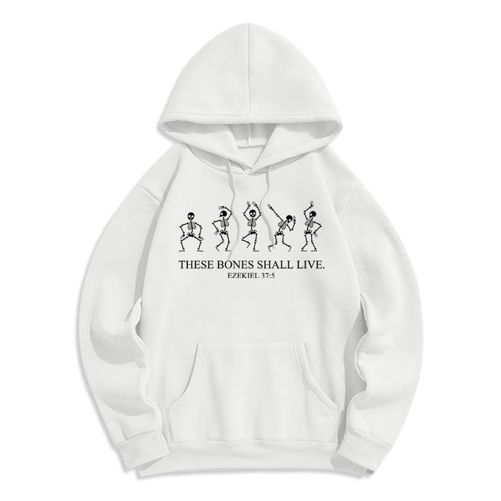 Christianartworkshop These Bones Shall Live Dance of Faith Fleece Lined Polyester Hoodie - White - 2XL - image 4