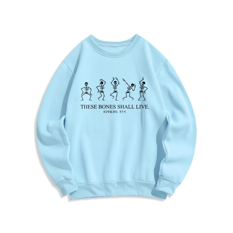 Christianartworkshop These Bones Shall Live Dance of Faith Fleece Lined Polyester Sweatshirt - Blue - 2XL - image 5