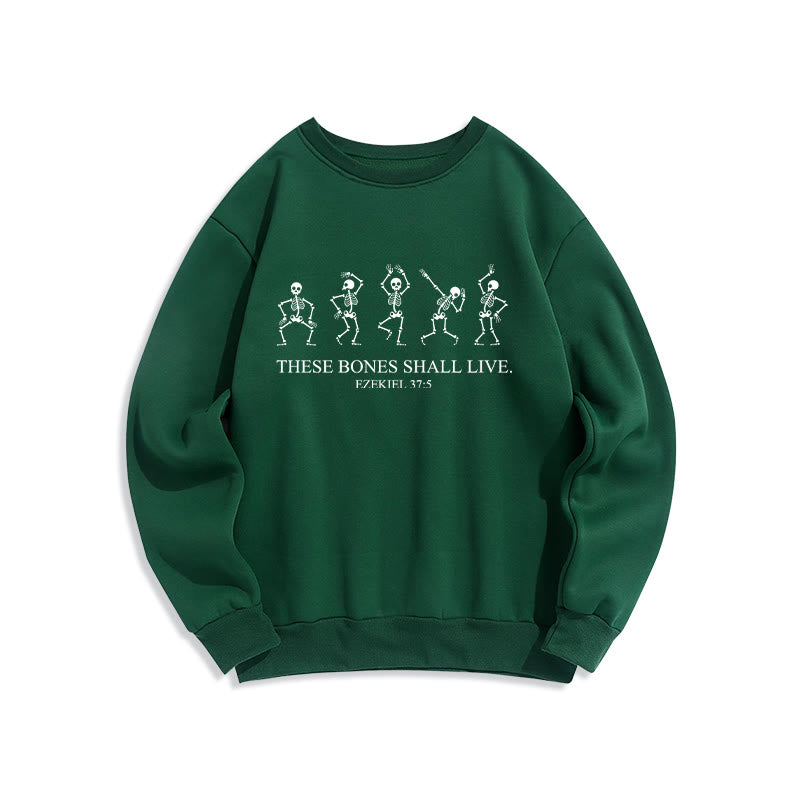 Christianartworkshop These Bones Shall Live Dance of Faith Fleece Lined Polyester Sweatshirt - Green - 2XL - image 4