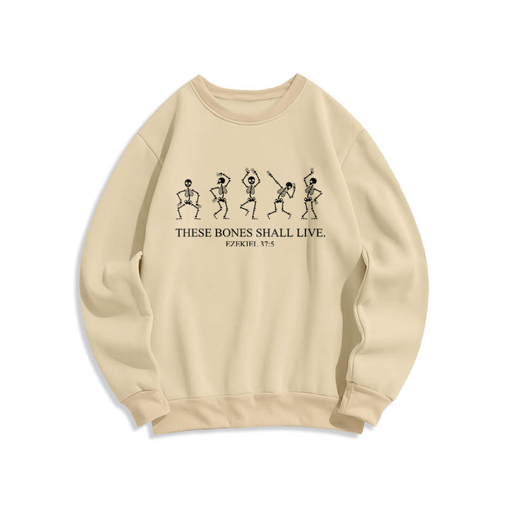 Christianartworkshop These Bones Shall Live Dance of Faith Fleece Lined Polyester Sweatshirt - Beige - 2XL - image 4