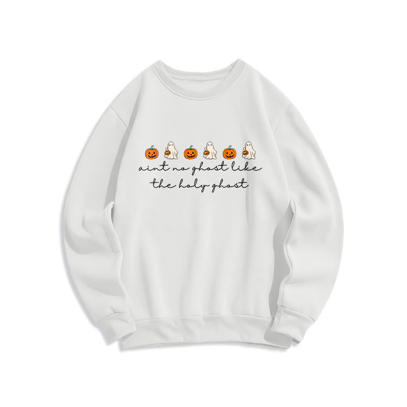 Christianartworkshop No Ghost Like the Holy Ghost Fleece Lined Polyester Sweatshirt - White - 2XL - image 3