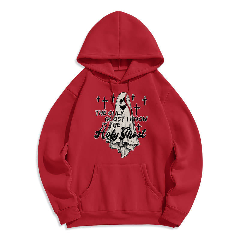 Christianartworkshop Holy Ghost and Cross Gospel Fusion Fleece Lined Polyester Hoodie - Red - 2XL - image 1