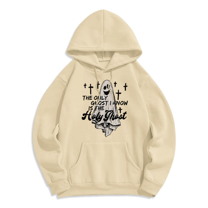 Christianartworkshop Holy Ghost and Cross Gospel Fusion Fleece Lined Polyester Hoodie - Beige - 2XL - image 4