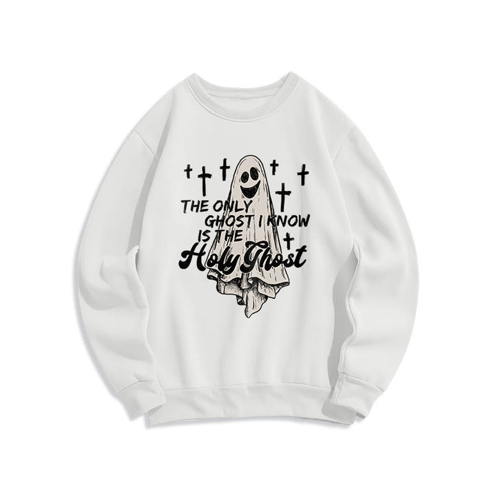 Christianartworkshop Holy Ghost and Cross Gospel Fusion Fleece Lined Polyester Sweatshirt - White - 2XL - image 1