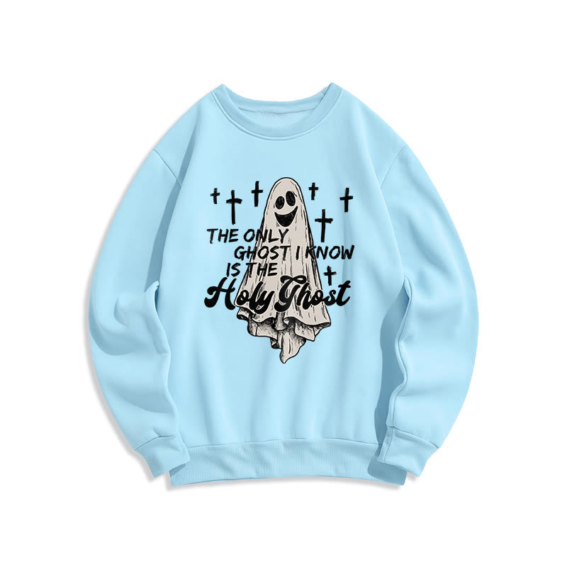 Christianartworkshop Holy Ghost and Cross Gospel Fusion Fleece Lined Polyester Sweatshirt - Blue - 2XL - image 3
