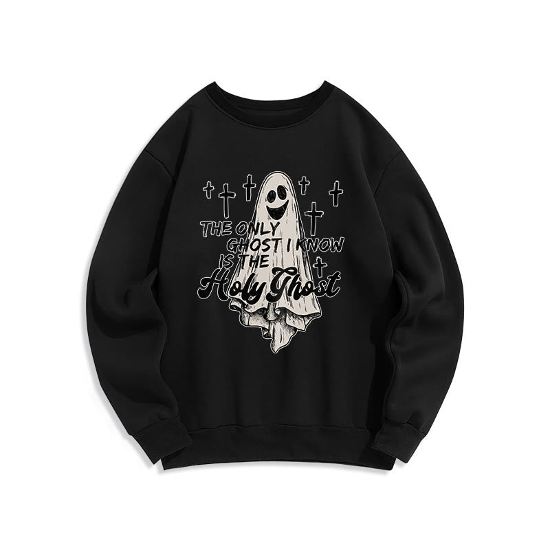Christianartworkshop Holy Ghost and Cross Gospel Fusion Fleece Lined Polyester Sweatshirt - Black - 2XL - image 5