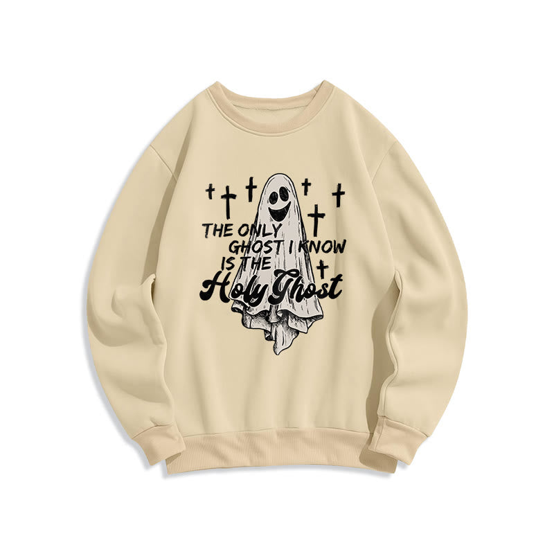 Christianartworkshop Holy Ghost and Cross Gospel Fusion Fleece Lined Polyester Sweatshirt - Beige - 2XL - image 4