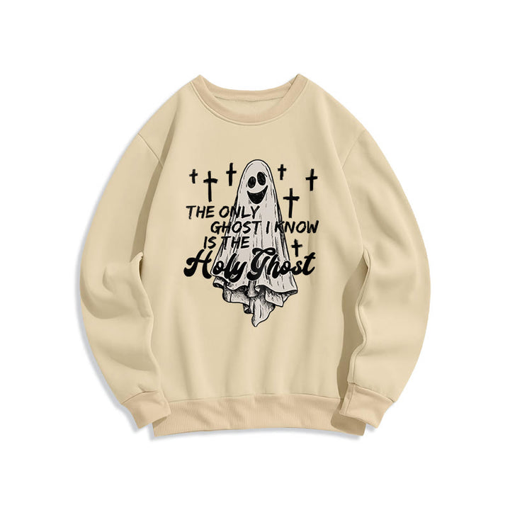 Christianartworkshop Holy Ghost and Cross Gospel Fusion Fleece Lined Polyester Sweatshirt - Beige - 2XL - image 4