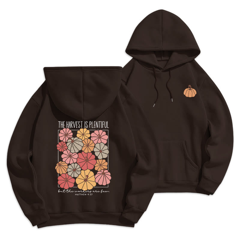 Christianartworkshop Harvest Grace in Every Pumpkin Fleece Lined Polyester Hoodie - Brown - 2XL - image 8