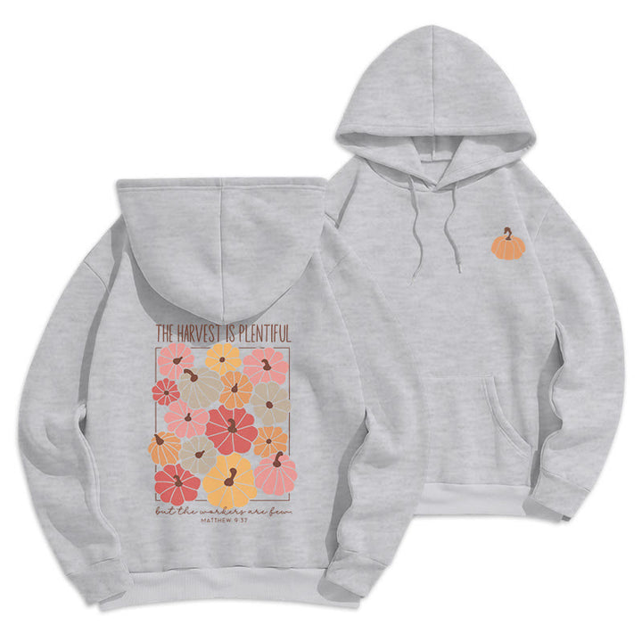 Christianartworkshop Harvest Grace in Every Pumpkin Fleece Lined Polyester Hoodie - Grey - 2XL - image 6