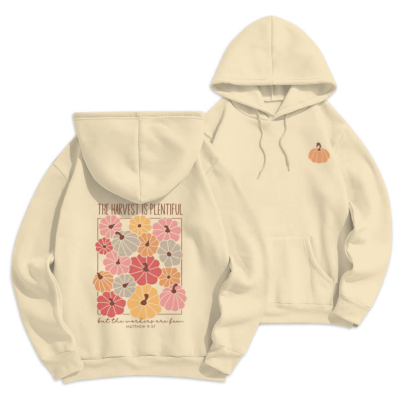 Christianartworkshop Harvest Grace in Every Pumpkin Fleece Lined Polyester Hoodie - Beige - 2XL - image 5