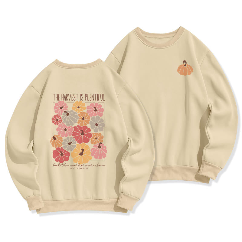 Christianartworkshop Harvest Grace in Every Pumpkin Fleece Lined Polyester Sweatshirt - Beige - 2XL - image 4