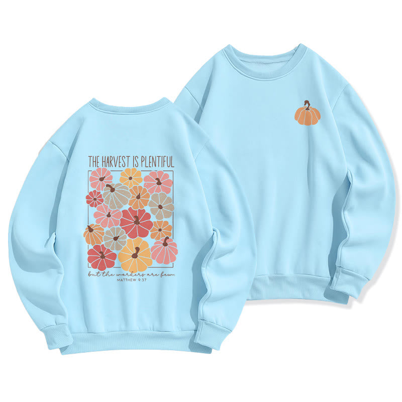 Christianartworkshop Harvest Grace in Every Pumpkin Fleece Lined Polyester Sweatshirt - Blue - 2XL - image 3