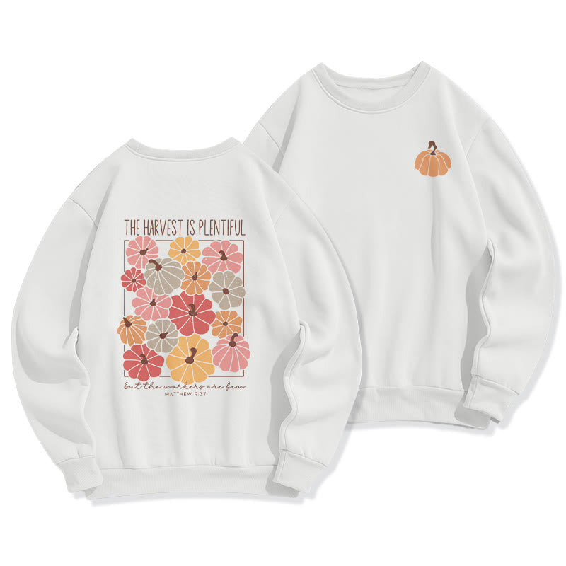 Christianartworkshop Harvest Grace in Every Pumpkin Fleece Lined Polyester Sweatshirt - White - 2XL - image 1