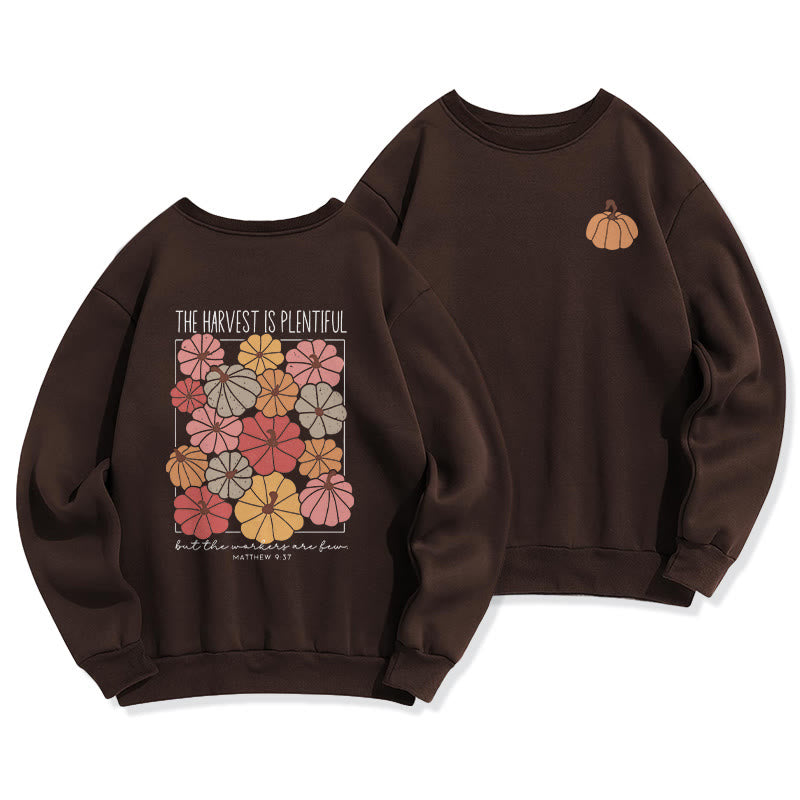Christianartworkshop Harvest Grace in Every Pumpkin Fleece Lined Polyester Sweatshirt - Brown - 2XL - image 5