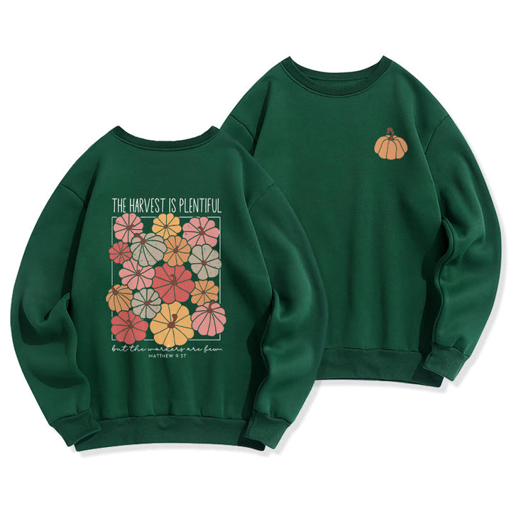 Christianartworkshop Harvest Grace in Every Pumpkin Fleece Lined Polyester Sweatshirt - Green - 2XL - image 6