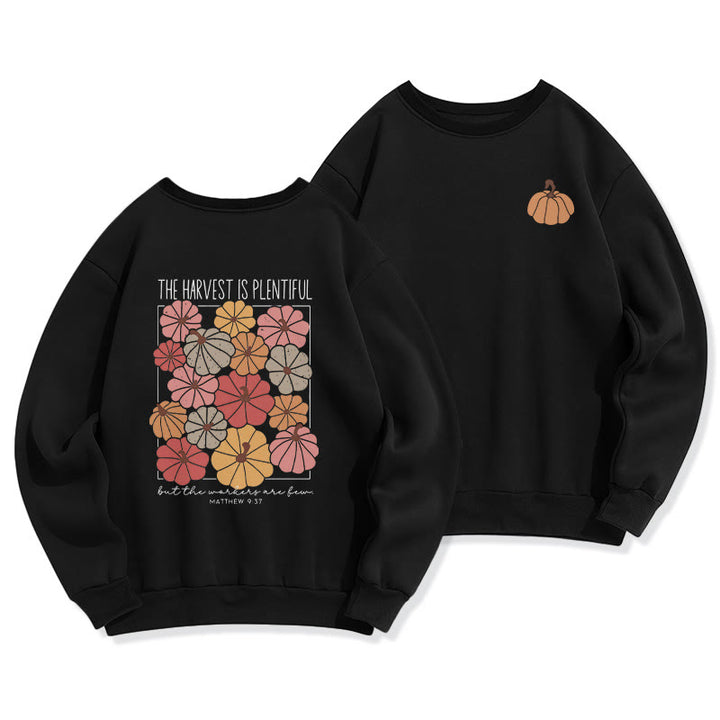Christianartworkshop Harvest Grace in Every Pumpkin Fleece Lined Polyester Sweatshirt - Black - 2XL - image 7