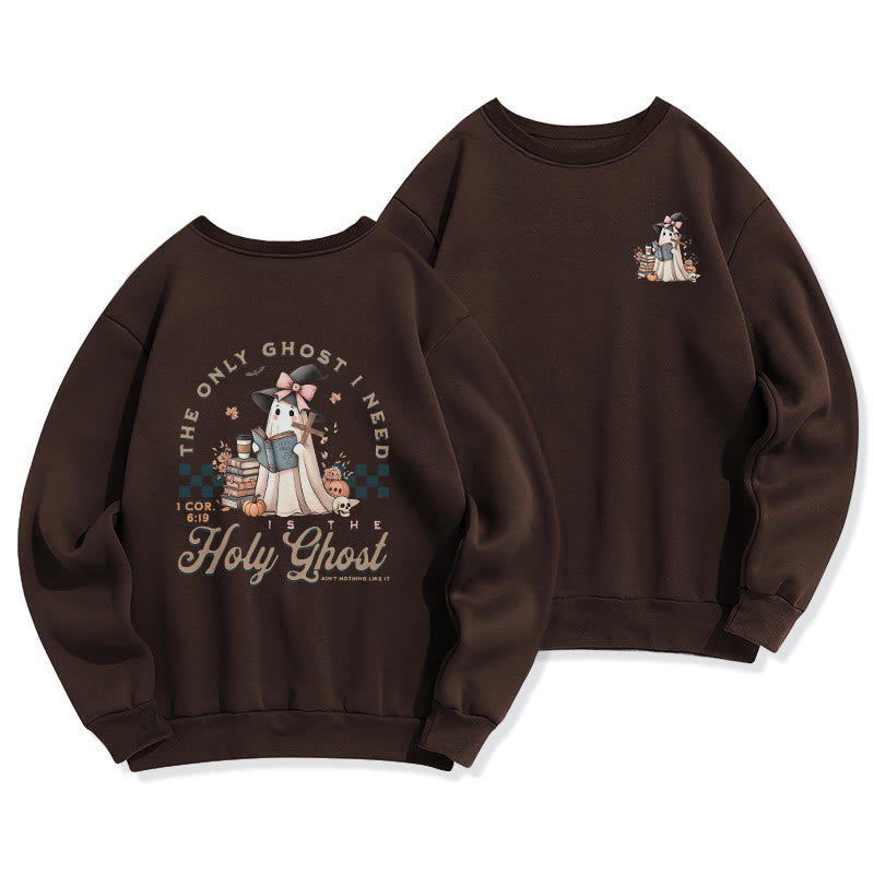 Christianartworkshop Holy Ghost Witchy Chic Fleece Lined Polyester Sweatshirt - Brown - 2XL - image 6