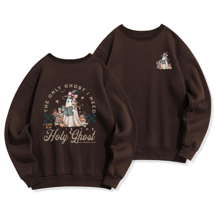 Christianartworkshop Holy Ghost Witchy Chic Fleece Lined Polyester Sweatshirt - Brown - 2XL - image 6
