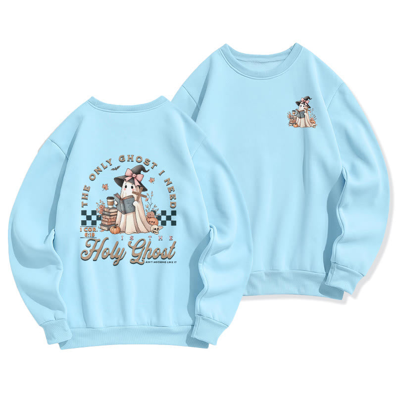 Christianartworkshop Holy Ghost Witchy Chic Fleece Lined Polyester Sweatshirt - Blue - 2XL - image 1