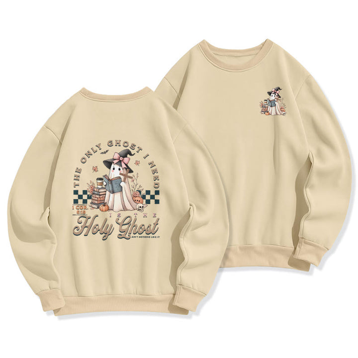 Christianartworkshop Holy Ghost Witchy Chic Fleece Lined Polyester Sweatshirt - Beige - 2XL - image 3