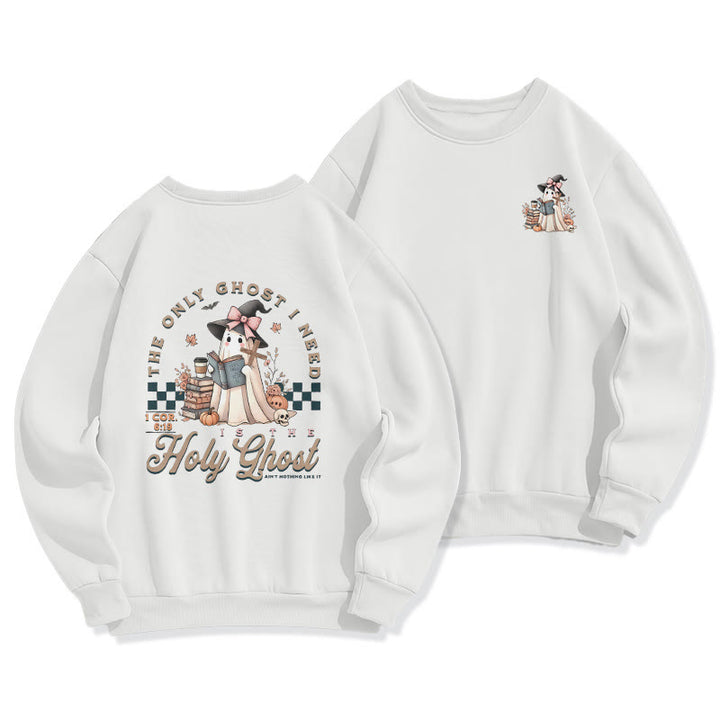 Christianartworkshop Holy Ghost Witchy Chic Fleece Lined Polyester Sweatshirt - White - 2XL - image 3