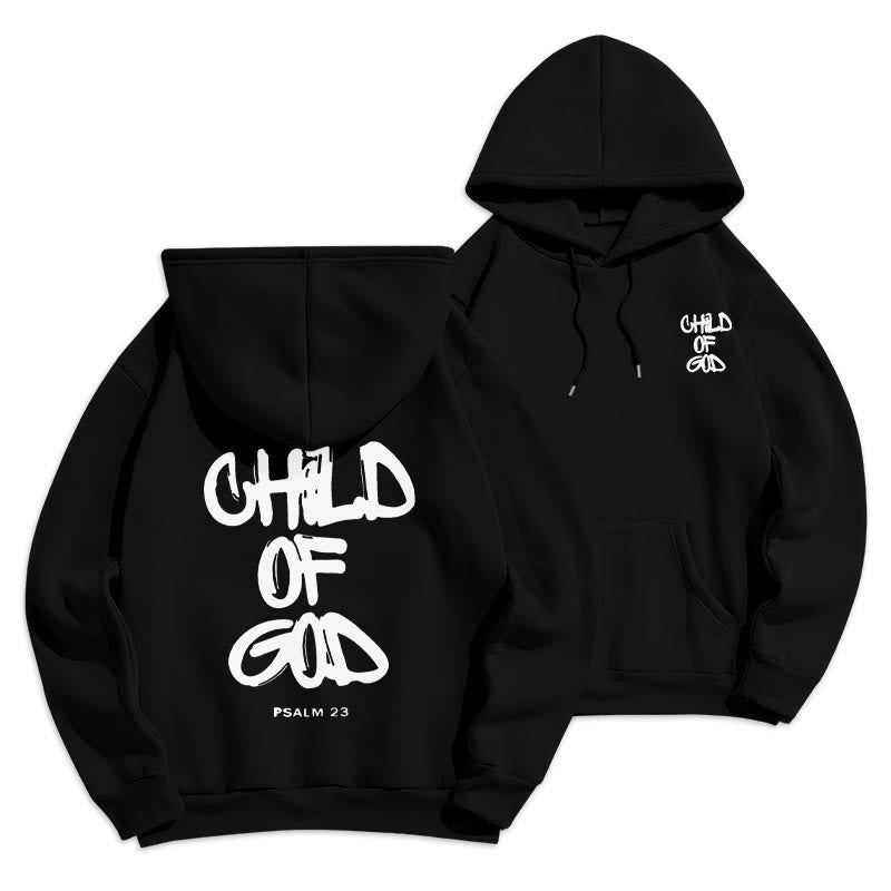 Christianartworkshop Faith Graffiti Child of God Fleece Lined Polyester Hoodie - Black - 2XL - image 9