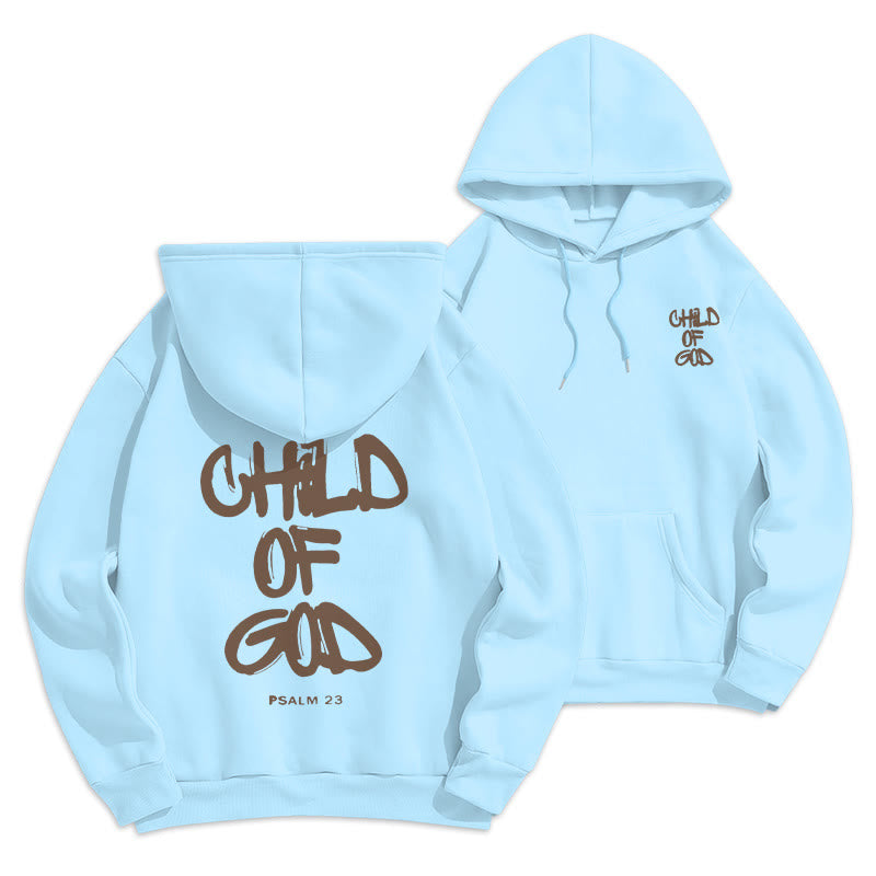 Christianartworkshop Faith Graffiti Child of God Fleece Lined Polyester Hoodie - Blue - 2XL - image 1