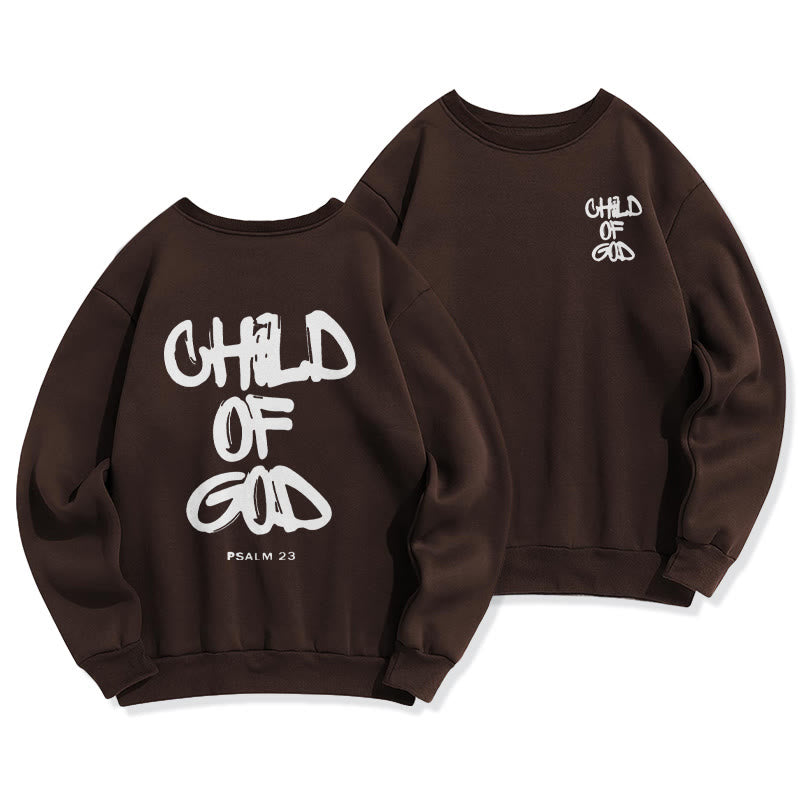 Christianartworkshop Faith Graffiti Child of God Fleece Lined Polyester Sweatshirt - Brown - 2XL - image 7