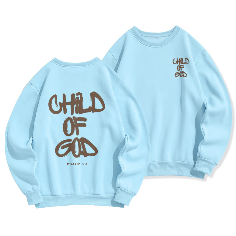 Christianartworkshop Faith Graffiti Child of God Fleece Lined Polyester Sweatshirt - Blue - 2XL - image 1