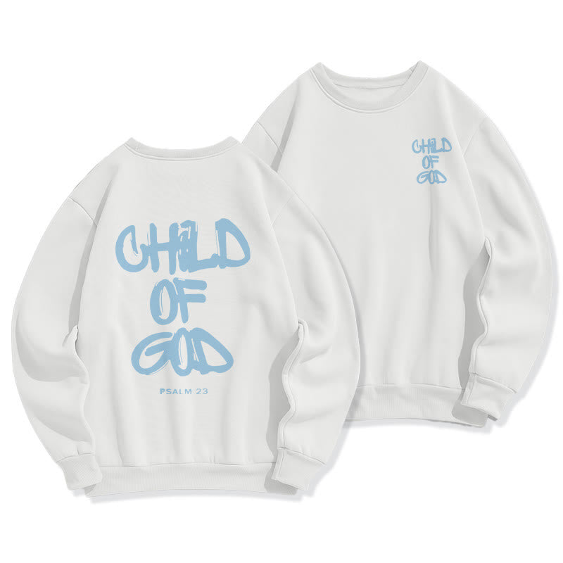 Christianartworkshop Faith Graffiti Child of God Fleece Lined Polyester Sweatshirt - White - 2XL - image 1