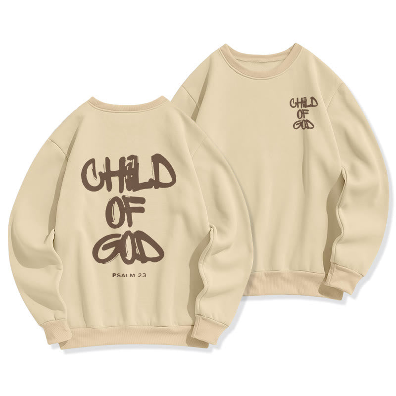 Christianartworkshop Faith Graffiti Child of God Fleece Lined Polyester Sweatshirt - Beige - 2XL - image 4