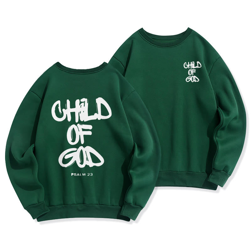 Christianartworkshop Faith Graffiti Child of God Fleece Lined Polyester Sweatshirt - Green - 2XL - image 6