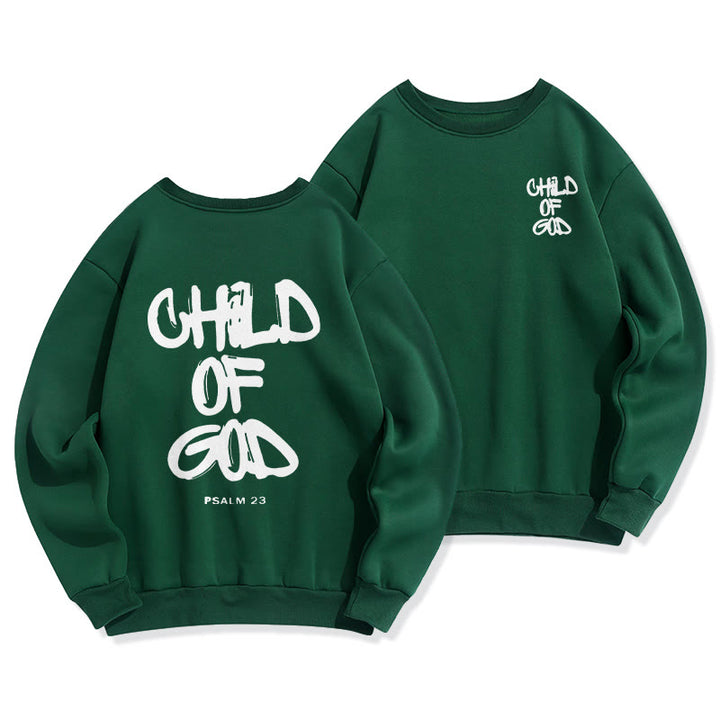 Christianartworkshop Faith Graffiti Child of God Fleece Lined Polyester Sweatshirt - Green - 2XL - image 6