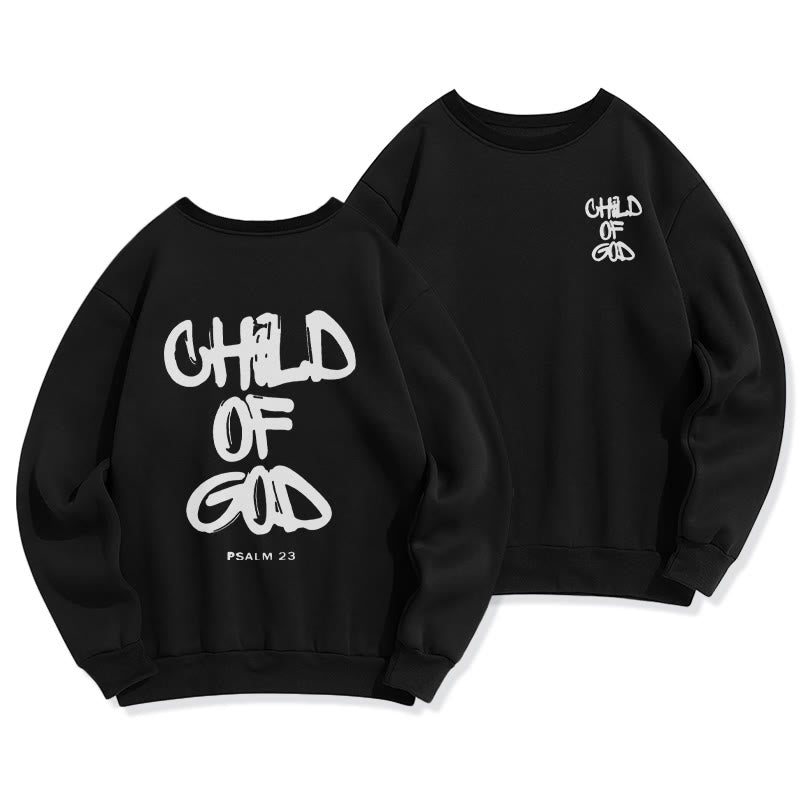 Christianartworkshop Faith Graffiti Child of God Fleece Lined Polyester Sweatshirt - Black - 2XL - image 2