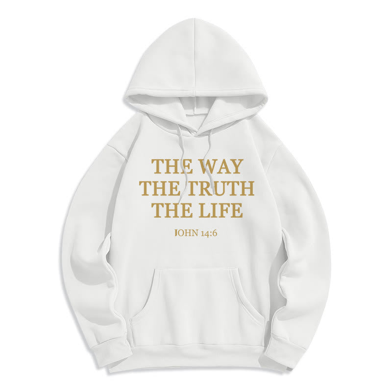 Christianartworkshop The Way The Truth The Life Scripture Fleece Lined Polyester Hoodie - White - 2XL - image 3