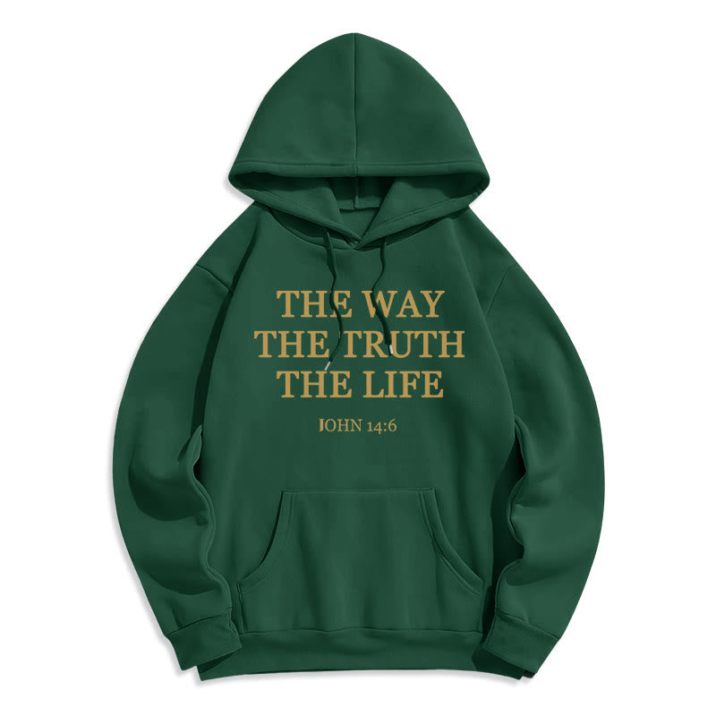 Christianartworkshop The Way The Truth The Life Scripture Fleece Lined Polyester Hoodie - Green - 2XL - image 6