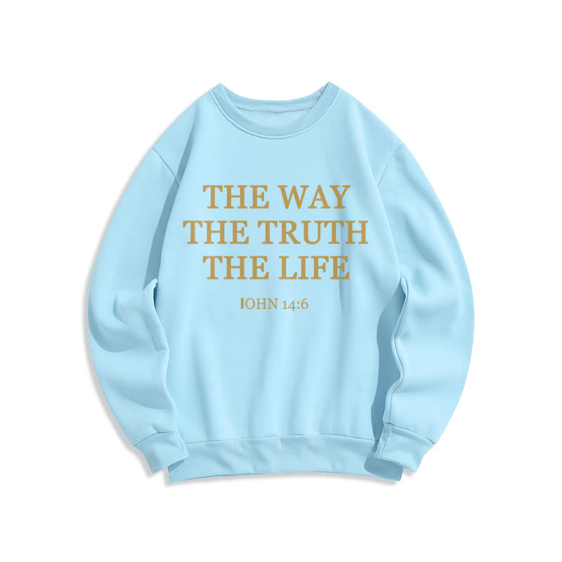 Christianartworkshop The Way The Truth The Life Scripture Fleece Lined Polyester Sweatshirt - Blue - 2XL - image 2