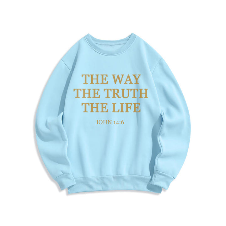 Christianartworkshop The Way The Truth The Life Scripture Fleece Lined Polyester Sweatshirt - Blue - 2XL - image 4