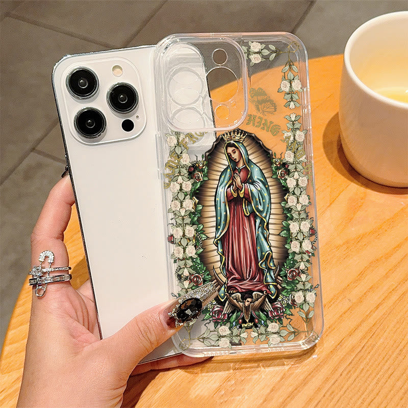 Christianartworkshop Virgin Mary Surrounded by White Roses Spiritual Phone Case - image 5