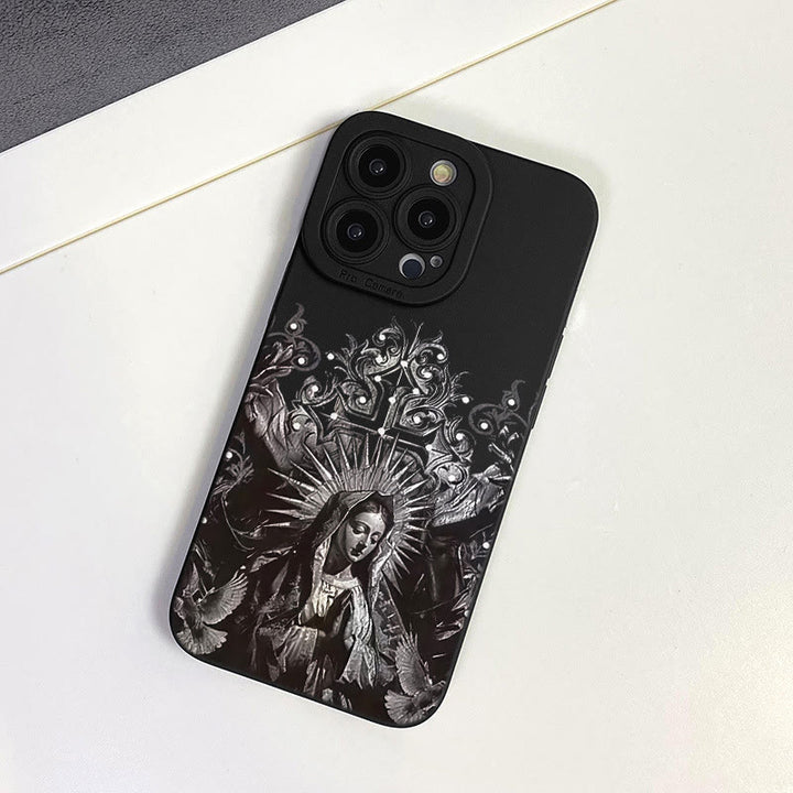 Christianartworkshop Sacred Virgin Mary Cross Gothic Style Protective Phone Case - image 5