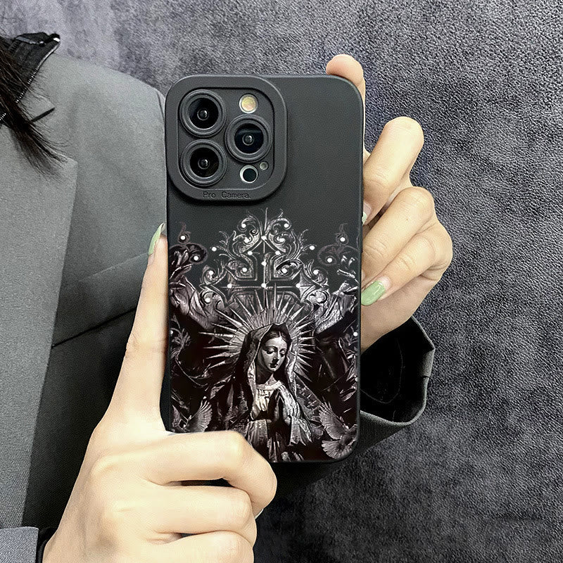 Christianartworkshop Sacred Virgin Mary Cross Gothic Style Protective Phone Case - image 2